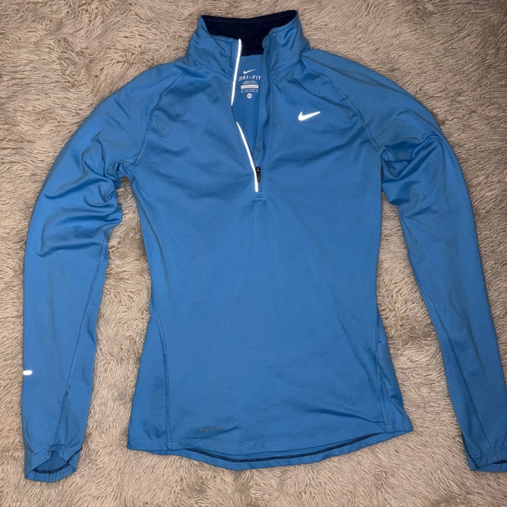Nike Dri-FIT Element Blue Half-Zip Long Sleeve Running Top